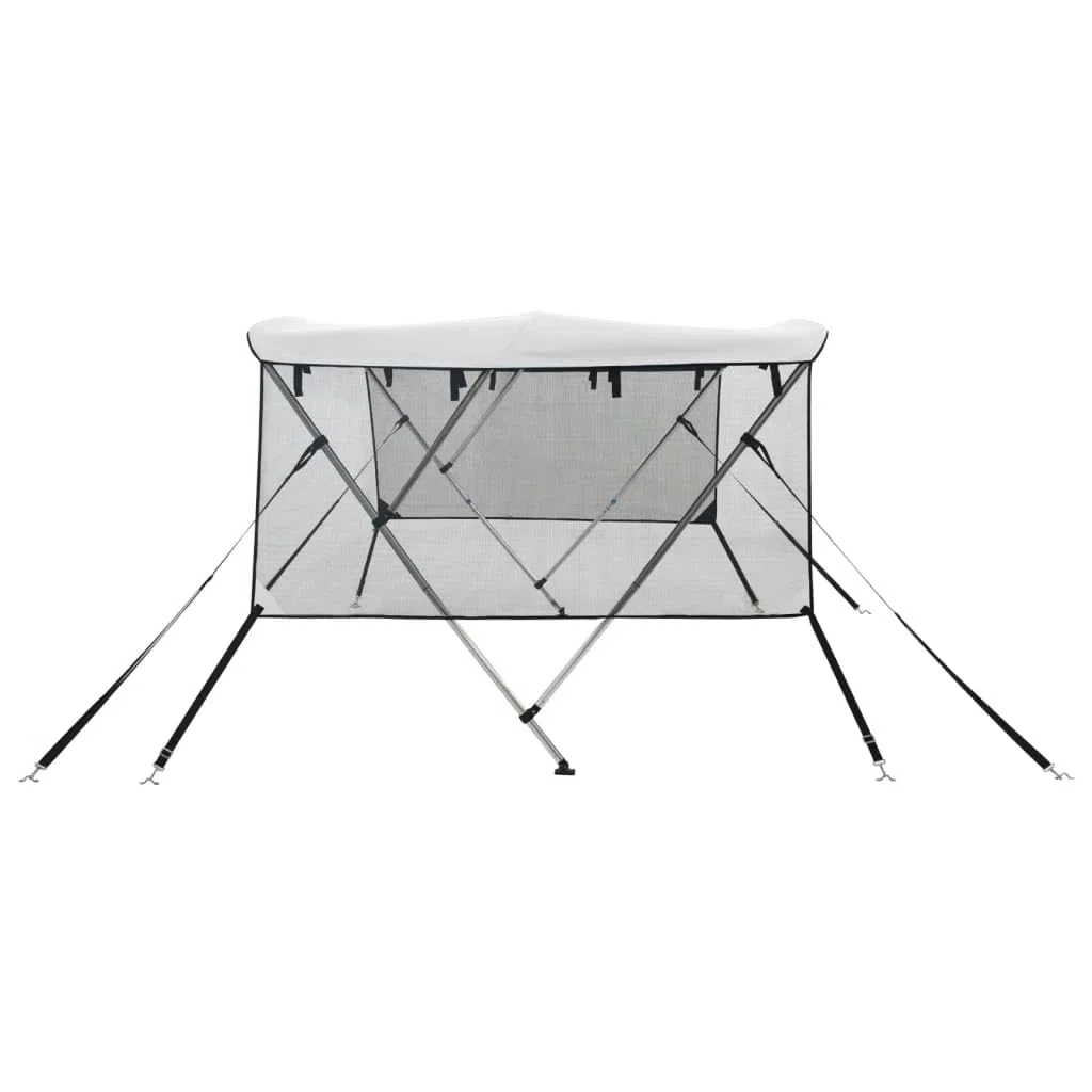 vidaXL Bimini di Prua Pareti Laterali Rete 3 Archi 183x(154-167) x137cm, bimini per imbarcazione, tendalino per barca, copertura per imbarcazione