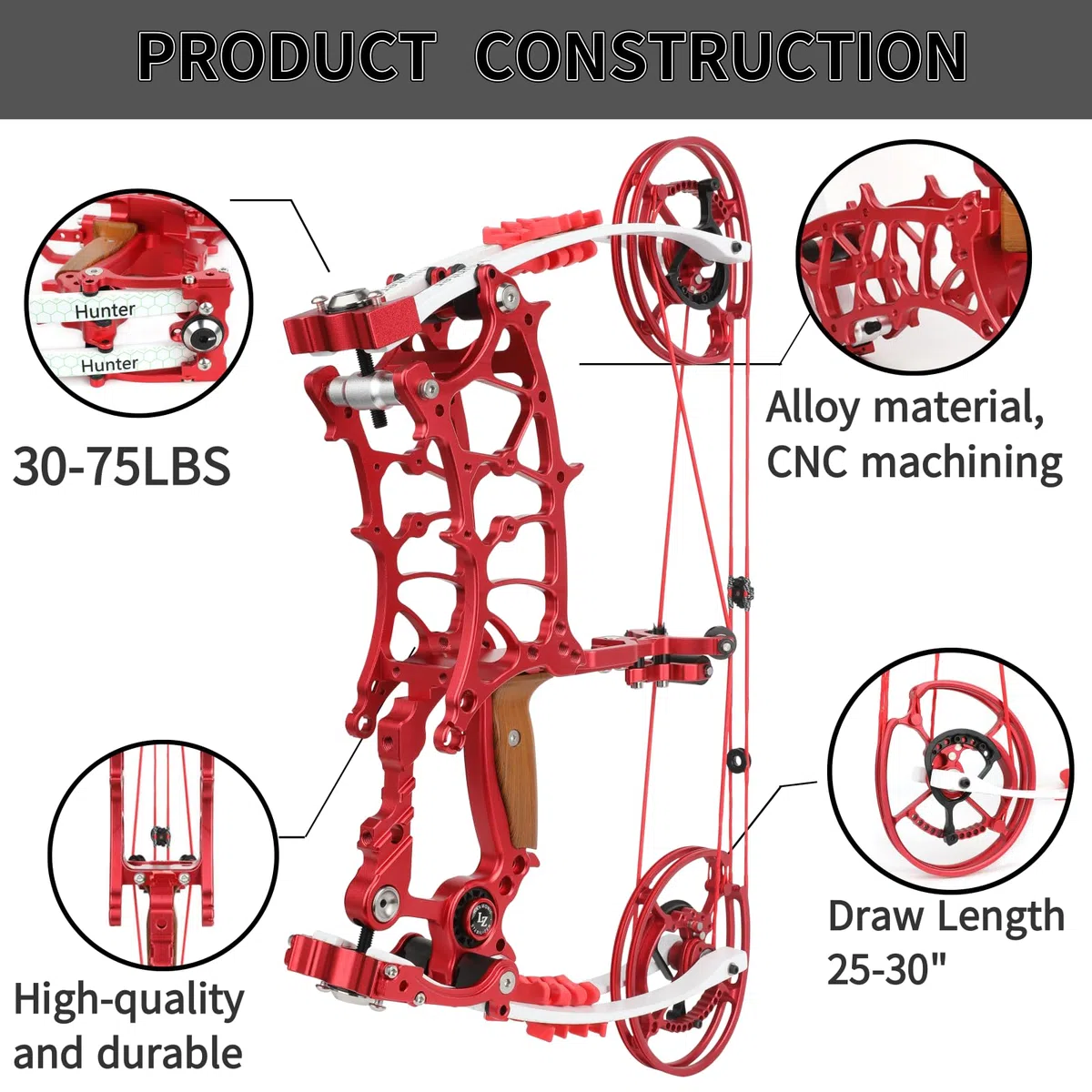 30-75 Lbs Arco Composto Spara Freccia e Sfera D'acciaio 330 fps Caccia Auto CNC Lavorazione Adulti Mano Sinistra/Destra Tiro con l'Arco
