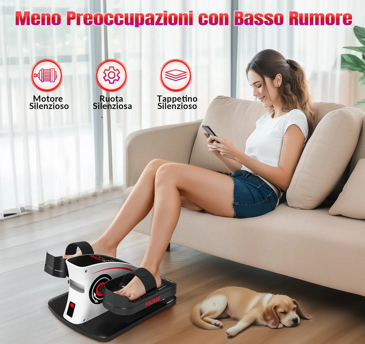 Ellittica Elettrica, Ellittico sotto Scrivania per Anziani con 15 velocità Regolabili, Motore Silenzioso da 80W e Pedale Elettrico con Monitor Display, Silenzioso e Portatile