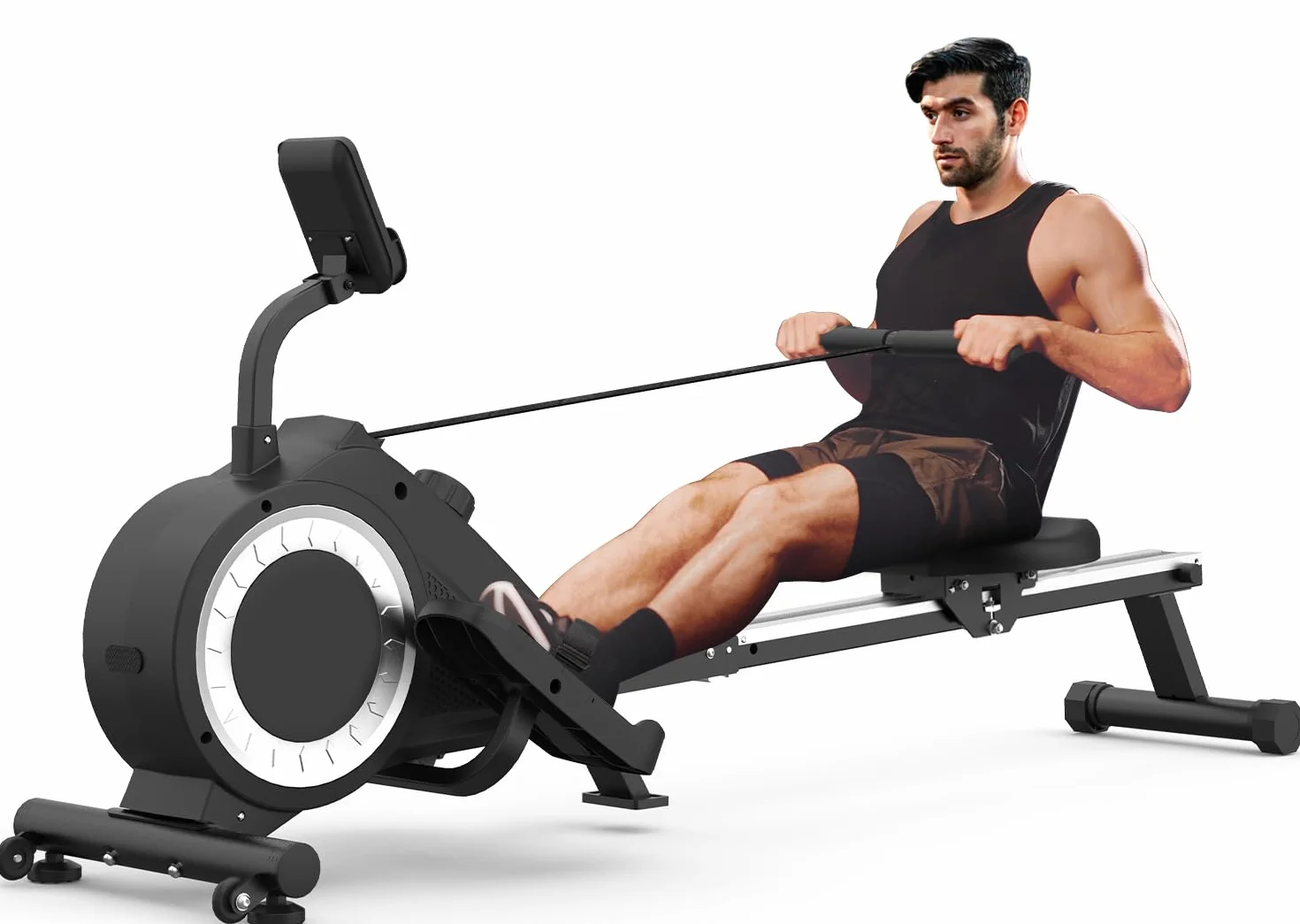 Vogatore con 16 Livelli Resistenza, vogatore pieghevole, Sistema Magnetico, Vogatore Indoor per Palestra Domestica, Vogatore con Monitor LCD