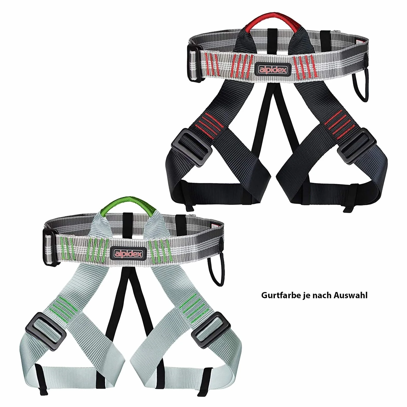ALPIDEX Casco universale per arrampicata + ALPIDEX Imbracatura + Stubai Set da Via Ferrata BASIC 3.0 - Casco: black, Imbracatura: red