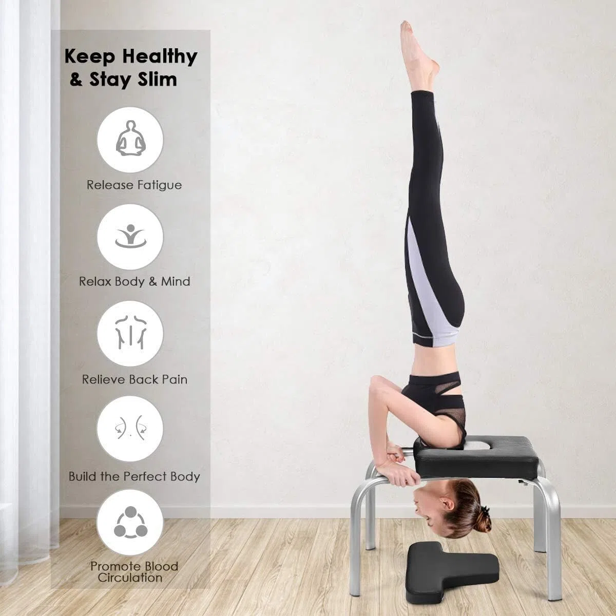 Sgabello da yoga, multifunzionale, fitness, yoga, invertito, supporto per mano, sgabello, assieme rimovibile, affaticamento e costruzione del corpo, capacità massima di 200 kg
