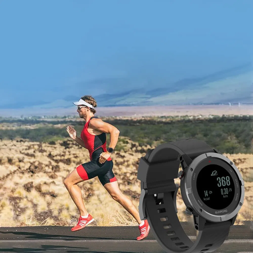HUIOP Orologio Sportivo, Orologio Sportivo GPS Fitness Orologio da Polso con cardiofrequenzimetro Resistente all'Acqua 100M per Corsa Nuoto Ciclismo Arrampicata