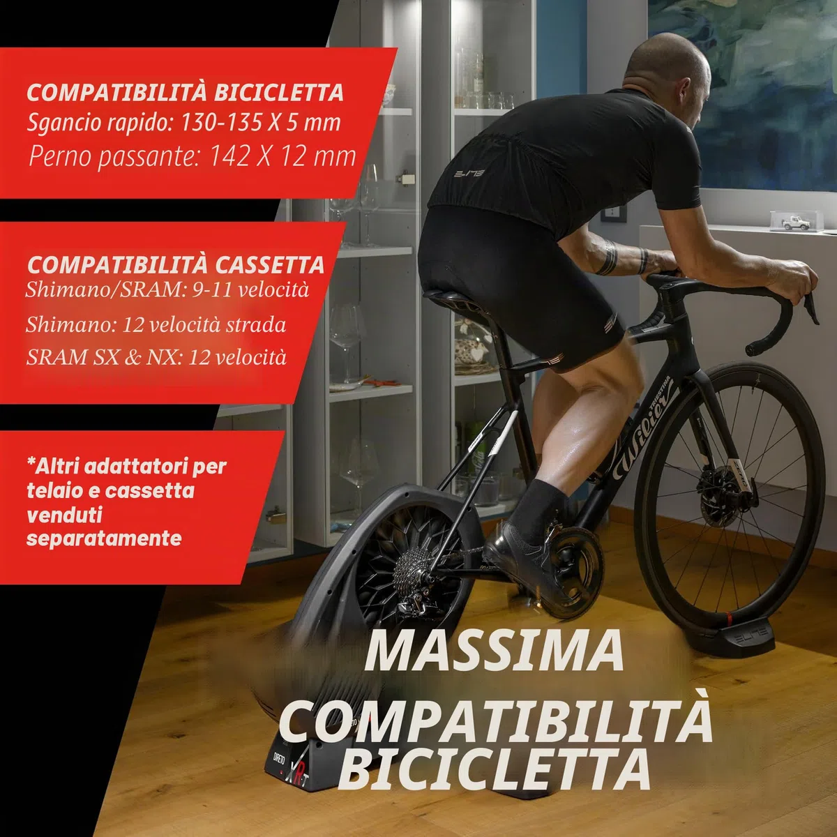 Elite Direto XR Smart Trainer Interattivo – Disponibile in Versione Standard o Bundle Zwift Cog e Click – Rullo a Trasmissione Diretta per Allenamento Indoor