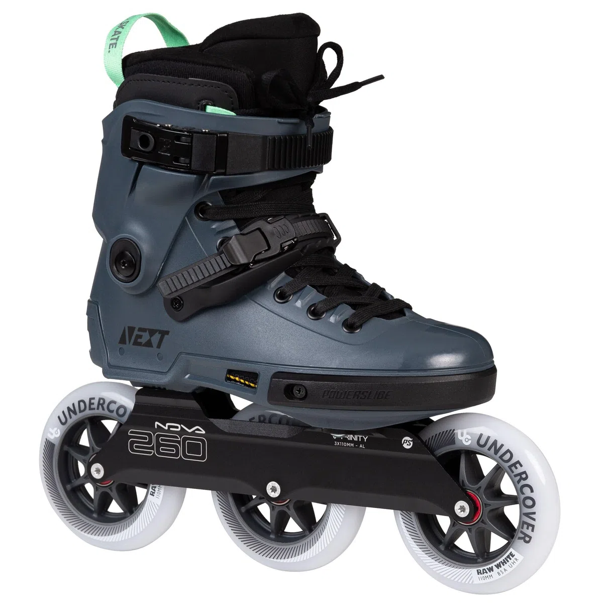 Powerslide Next Pro 110 - Urban Inline Skates con montaggio a 3 punti, misura 36 – 47 – 3 x 110 mm, cuscinetti a sfera ABEC 9 in petrolio/blu scuro
