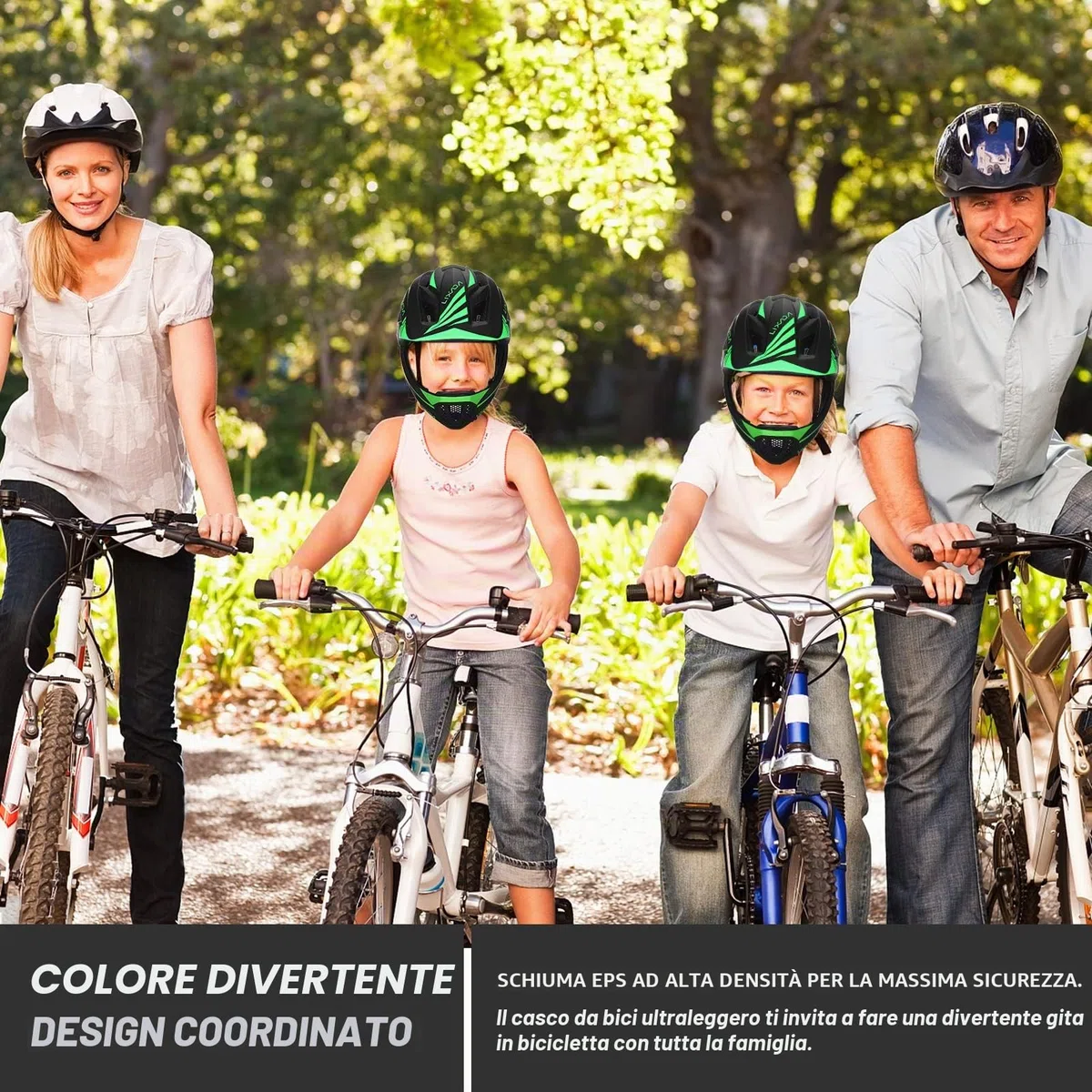 Lixada Casco Integrale per Bambini, Rimovibile per Bambini Ragazzi Ragazze Casco Protettivo per Ciclismo Skateboard Pattinaggio 52-56 cm