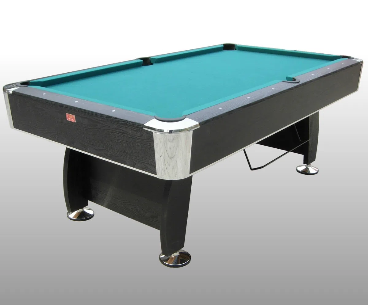 Tavolo da Biliardo BLACK NORMAN - Disponibile con Panno Verde, Rosso, Blu e Nero, Design Professionale e Accessori Completi