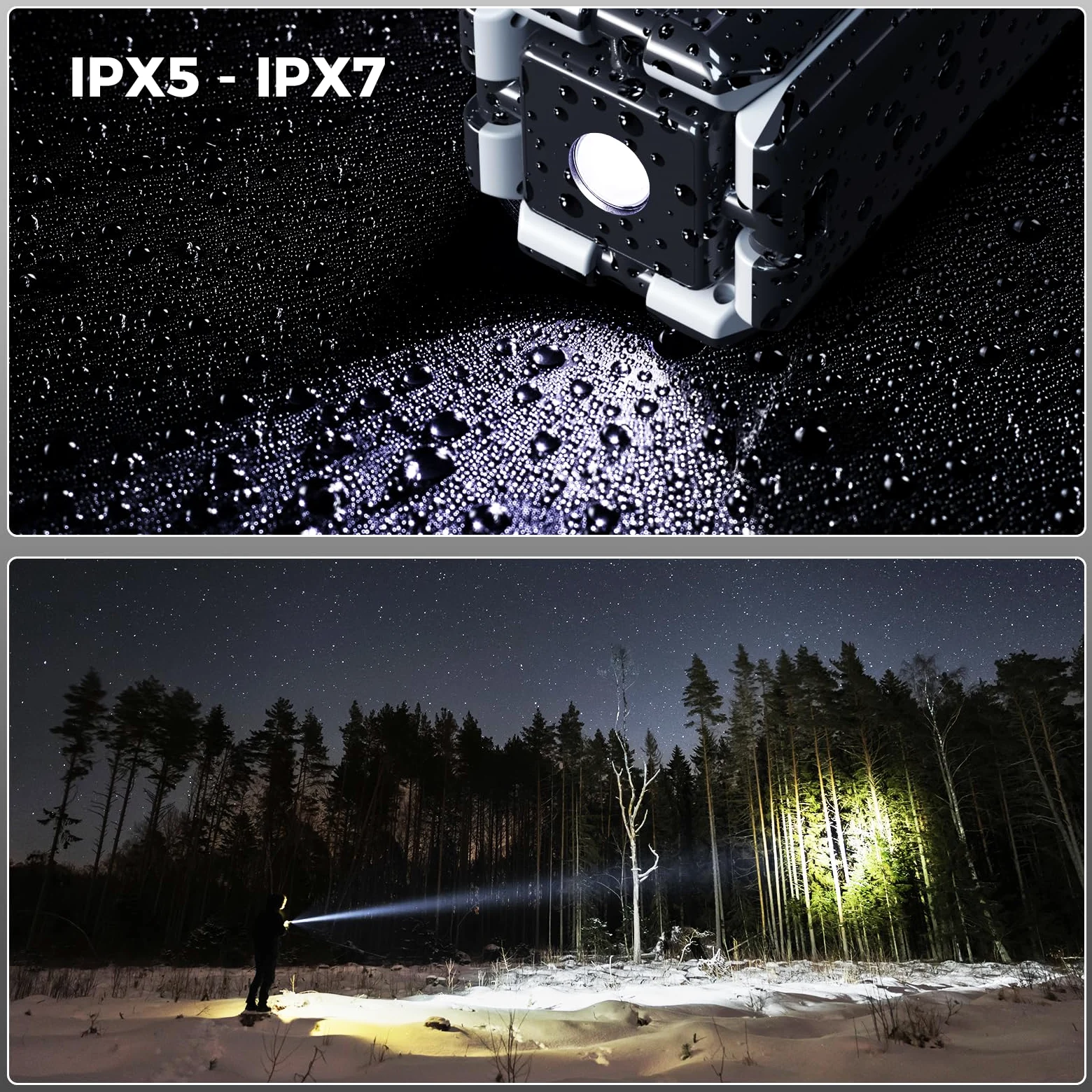 Lampada da campeggio telescopica ricaricabile Clemas, 14000 mAh, LED multifunzione, lanterna magnetica, per cantieri, senza fili, dimmerabile, 6000 lm, IPX5