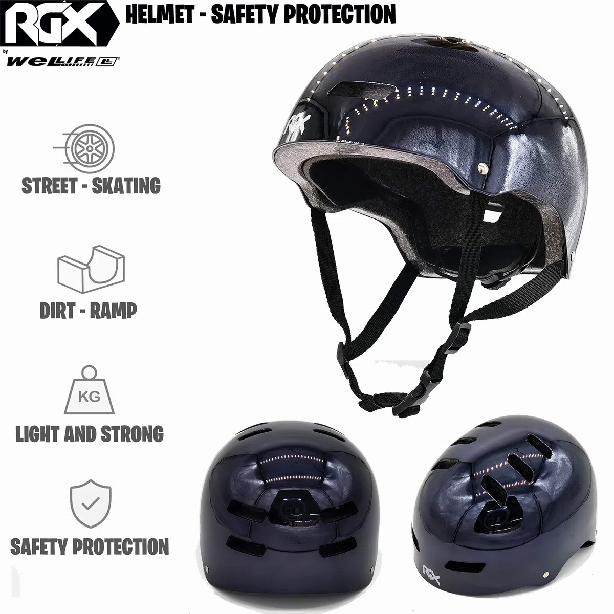 WeLLIFE Monopattini Freestyle Viper RGX Con Casco Protettivo Monopattino Freestyle Professionale, Manubrio HIC System Ruote 110mm e Cerchi in Alluminio, Cuscinetti Abec9, Ideale per Adulti e Ragazzi