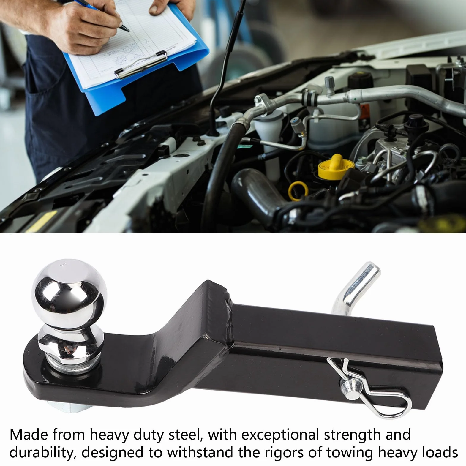 Asixxsix Gancio di Traino, 2,4 Pollici in Acciaio Regolabile Trailer Hitch Mount, Alta Sicurezza Durevole Facile Installazione Trailer Hitch Mount per Barche Campeggiatori
