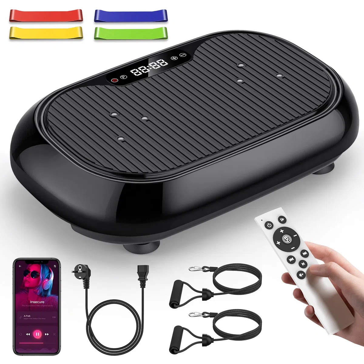 Pedana Vibrante, Pedana Vibrante Dimagrante 120 Livelli e 9 Modalità Automatiche Bluetooth per Circolazione Sanguigna e Alleviare Dolore, Piattaforma Vibrante per Fitness e Allenamento a Casa