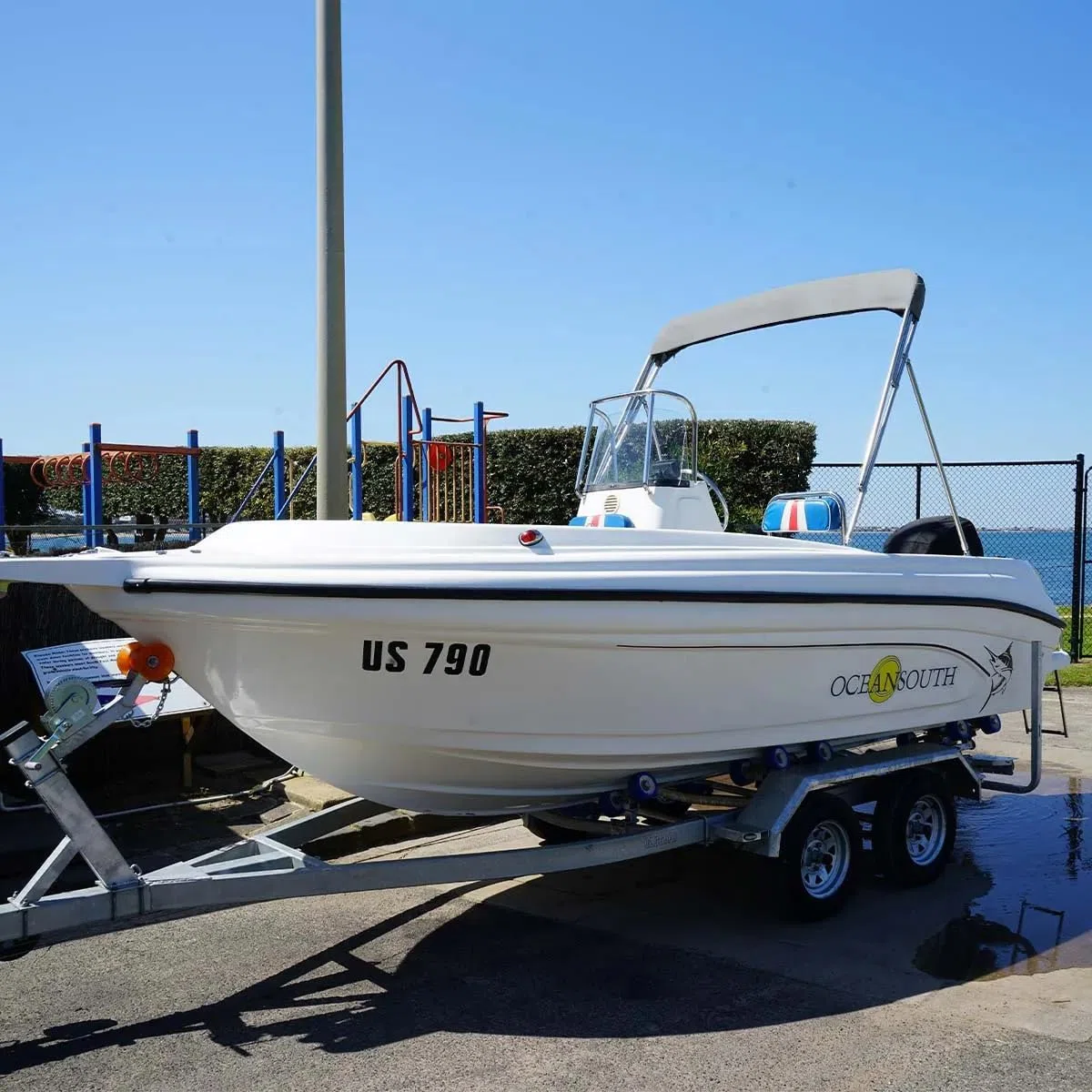 Oceansouth 4 Bow Bimini Top con Integrato Conservazione Bagagliaio