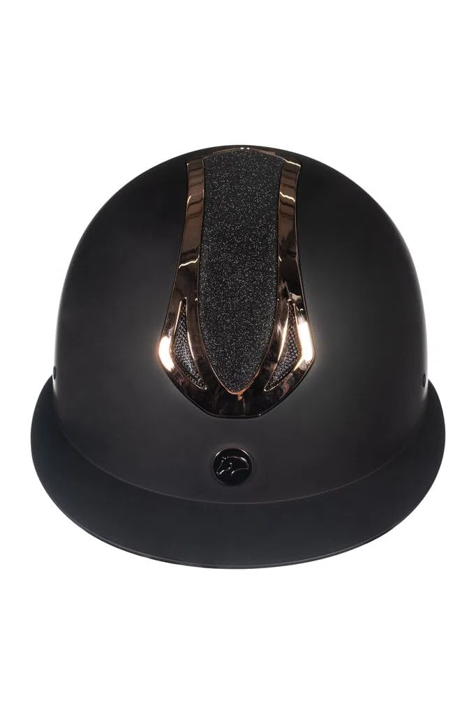 HKM Unisex Illusion Casco da equitazione Nero/Oro Rosa M = 55-57 cm