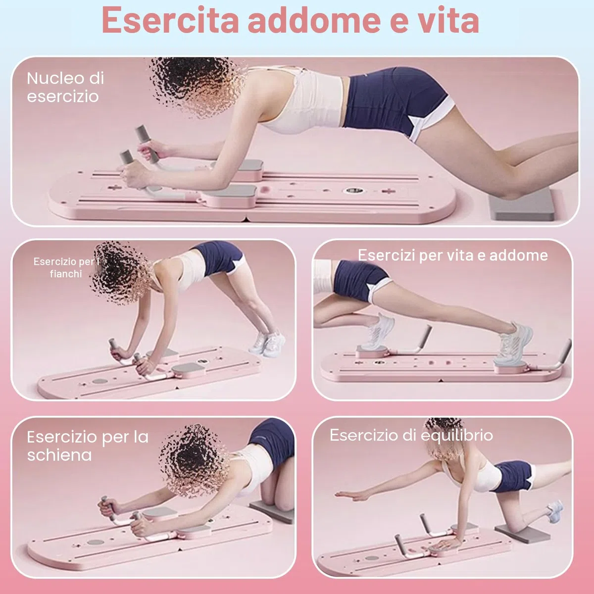 Pilates Board Upgraded Pilates Reformer Machine, Pilates Board Riformer Set Ab Roller Attrezzature per allenamento completo per Homegym